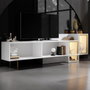 Hanah Home Tenon Soporte para TV Blanco y Dorado con Luz LED